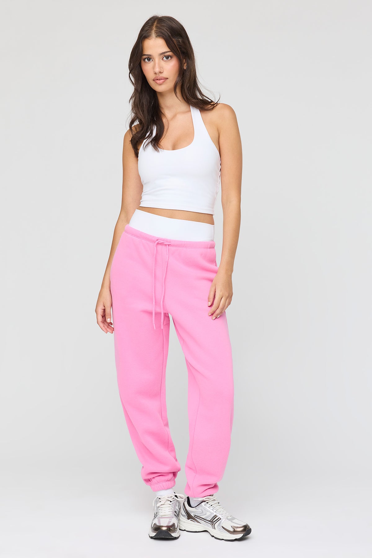 Alt View 4. Luxe Fleece Low-Rise Jogger - Pink