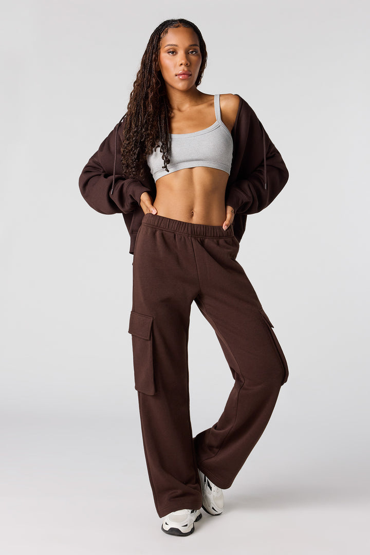 Wide Leg Cargo Fleece Sweatpant