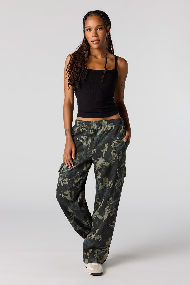 Wide Leg Cargo Sweatpant