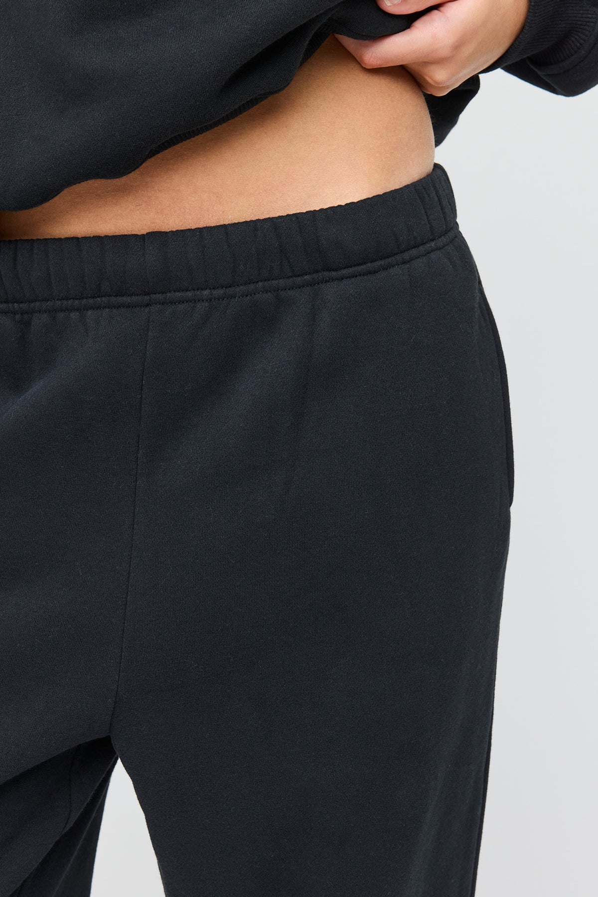 Alt View 4. Luxe Fleece Boyfriend Jogger - Black