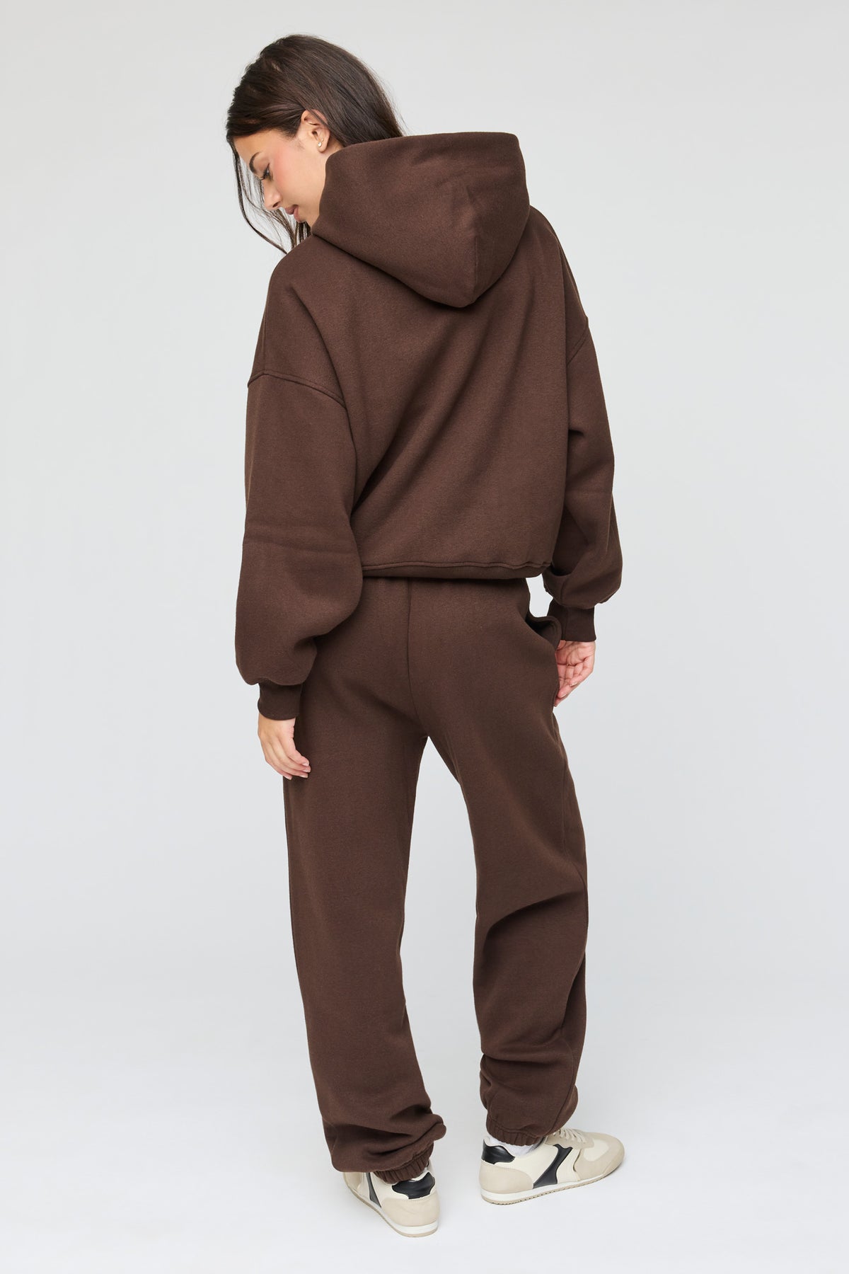 Alt View 3. Luxe Fleece Boyfriend Jogger - Brown