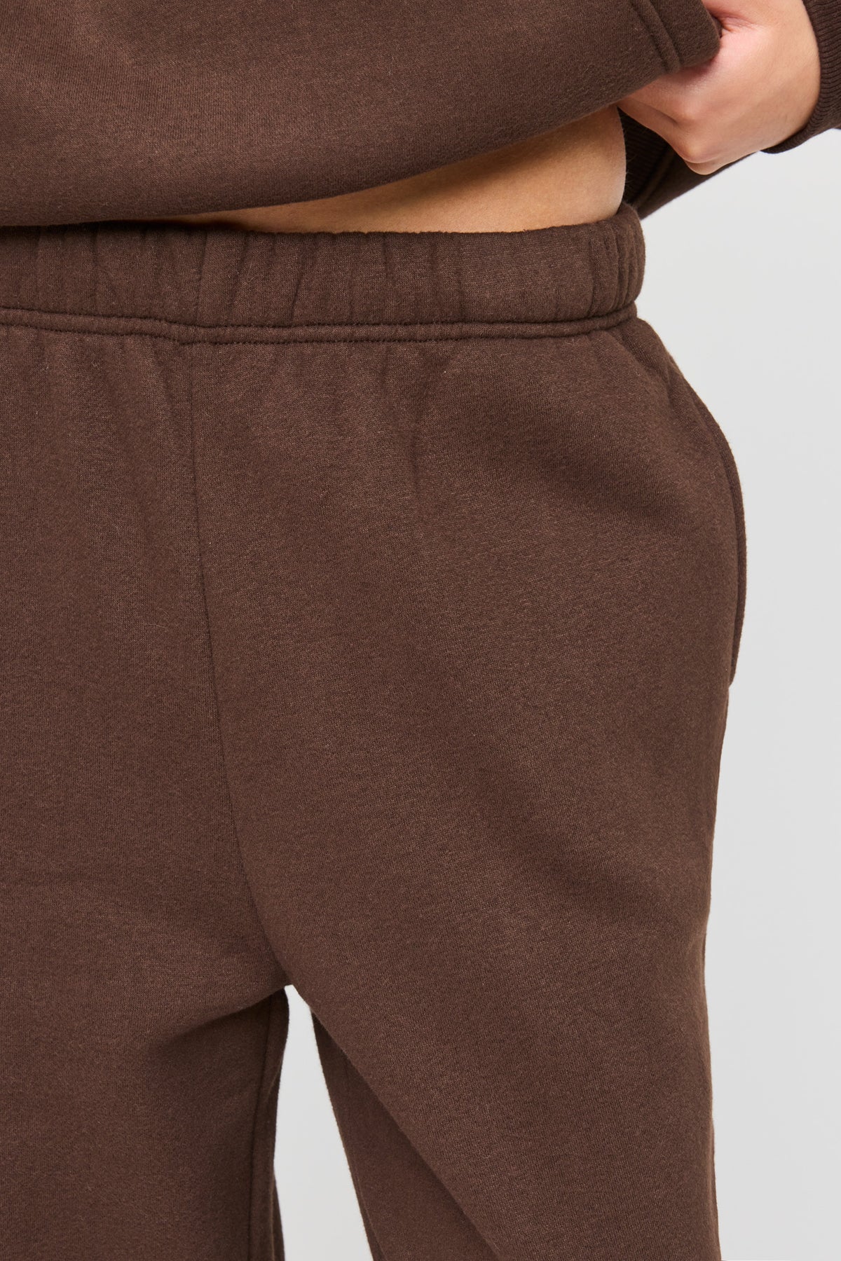 Alt View 4. Luxe Fleece Boyfriend Jogger - Brown
