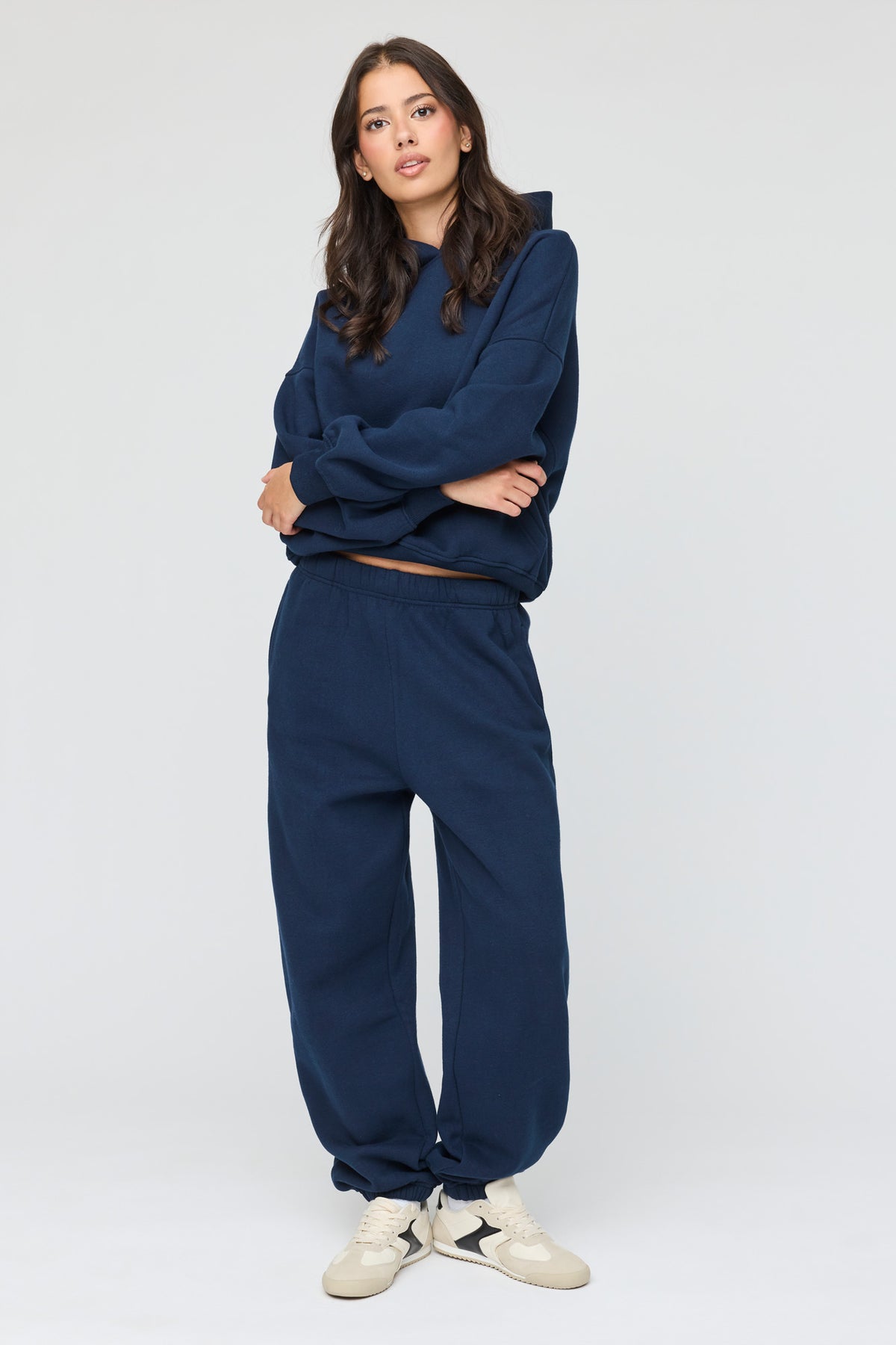 Luxe Fleece Boyfriend Jogger - Dark Blue