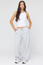 Pantalon d'entraînement à jambe large en molleton de luxe