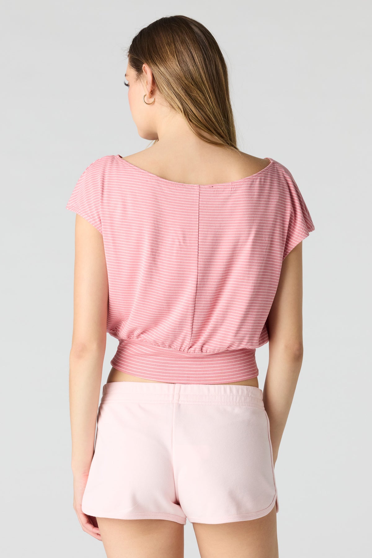 Alt View 2. Striped Dolman Top - Fuchsia