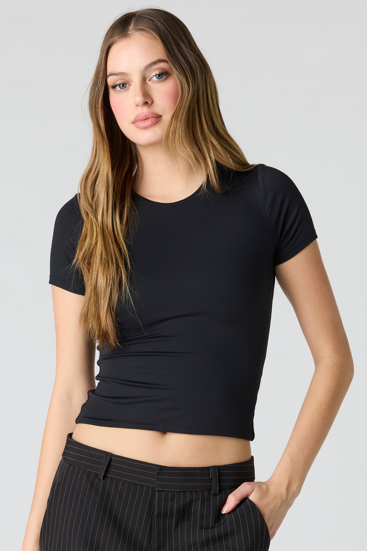 Contour Crew Neck T-Shirt - Black
