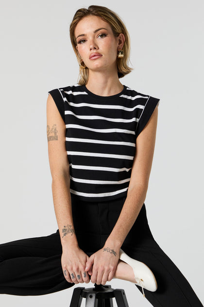 Striped Side Cinched Top