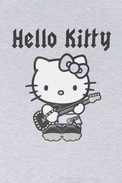 T-shirt raglan à imprimé Hello Kitty Rocker avec pierres du Rhin