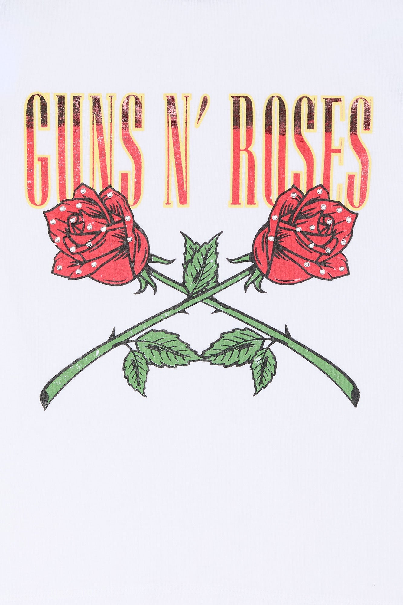 Guns n Roses Rhinestone Graphic Raglan T-Shirt