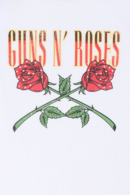 T-shirt raglan à imprimé Guns n Roses avec pierres du Rhin
