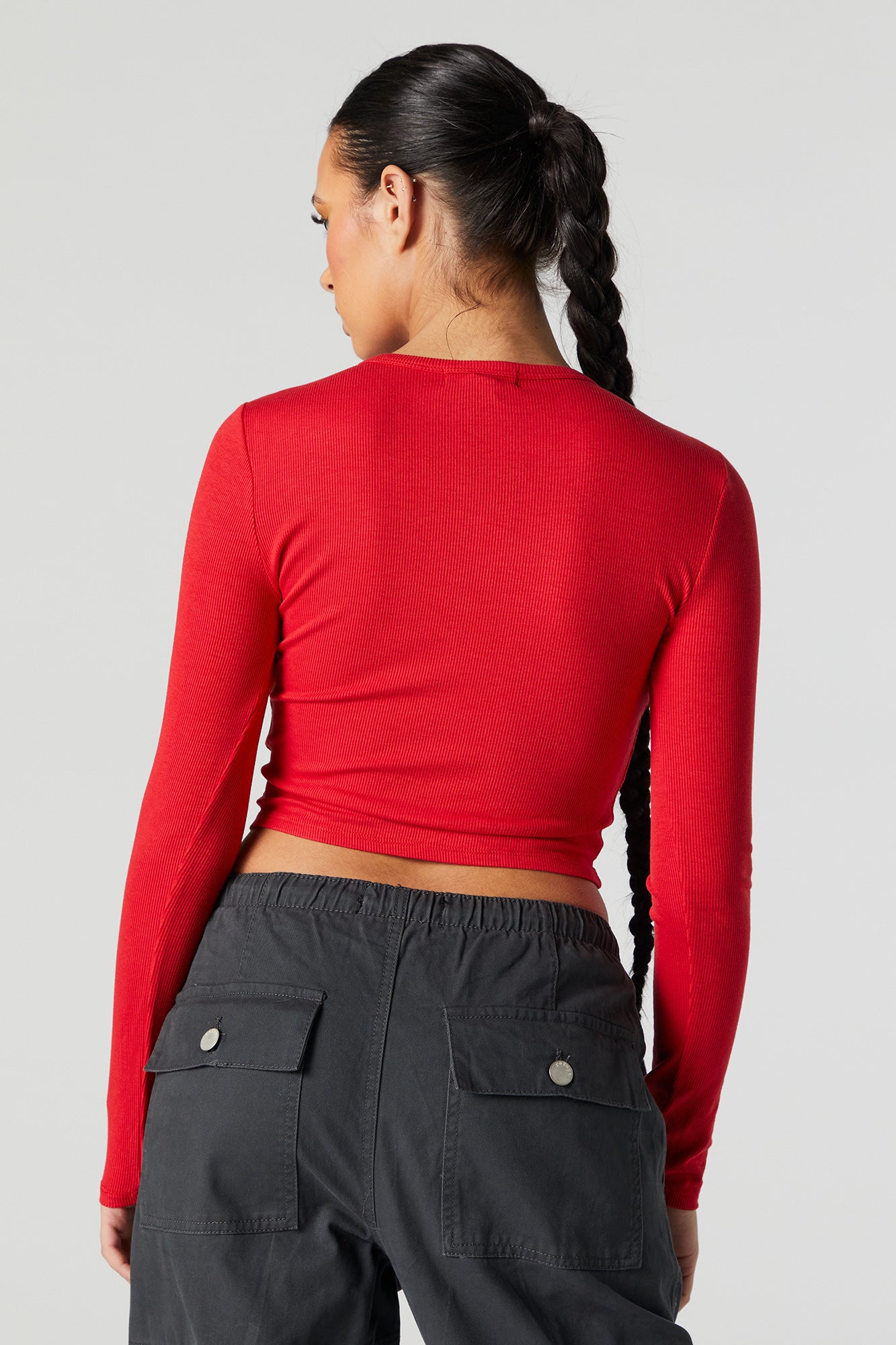 Chicago Graphic Long Sleeve Crop Top