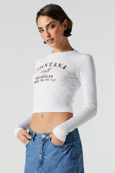 Ribbed Houston Graphic Long Sleeve Top – Urban Planet