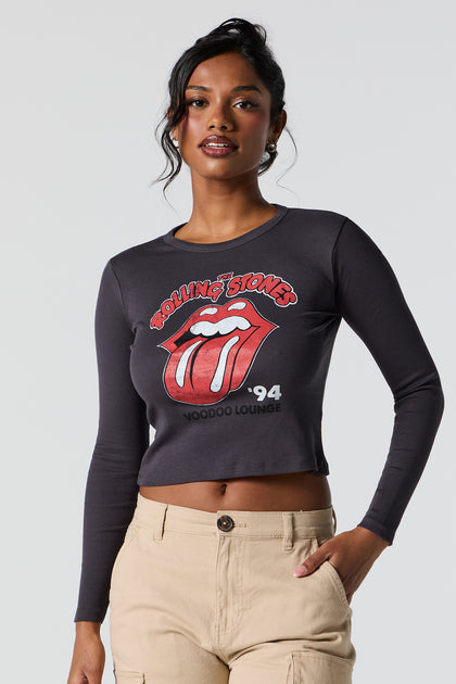 Haut à manches longues à imprimé Rolling Stones