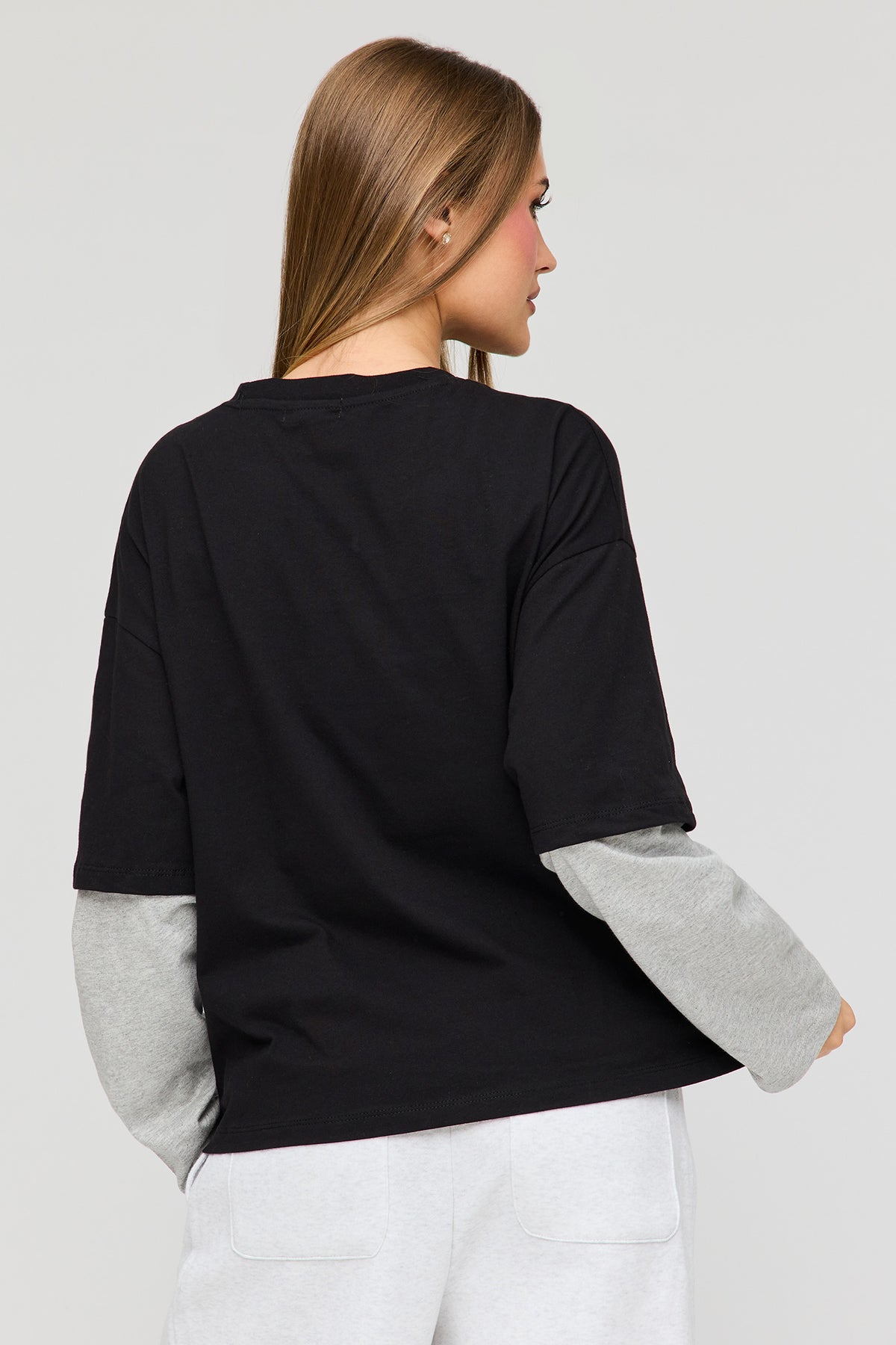 Vue alternative 2. Haut superposé en coton lourd de luxe à manches longues