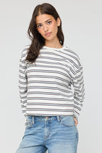 Boxy Striped Long Sleeve Top