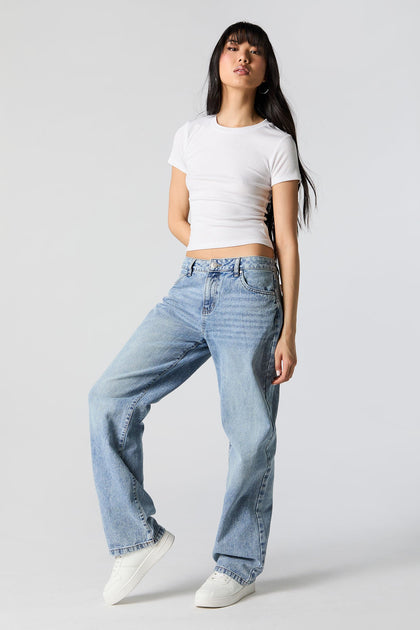 Light Wash Low Rise Baggy Jean