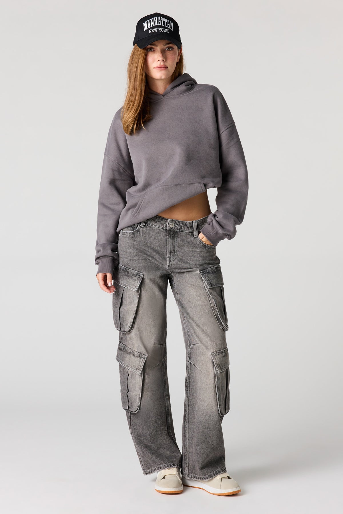 Alt View 4. Denim Cargo Jean - Charcoal