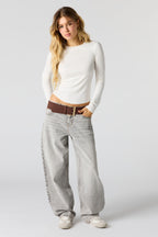 Low Rise Barrel Jean