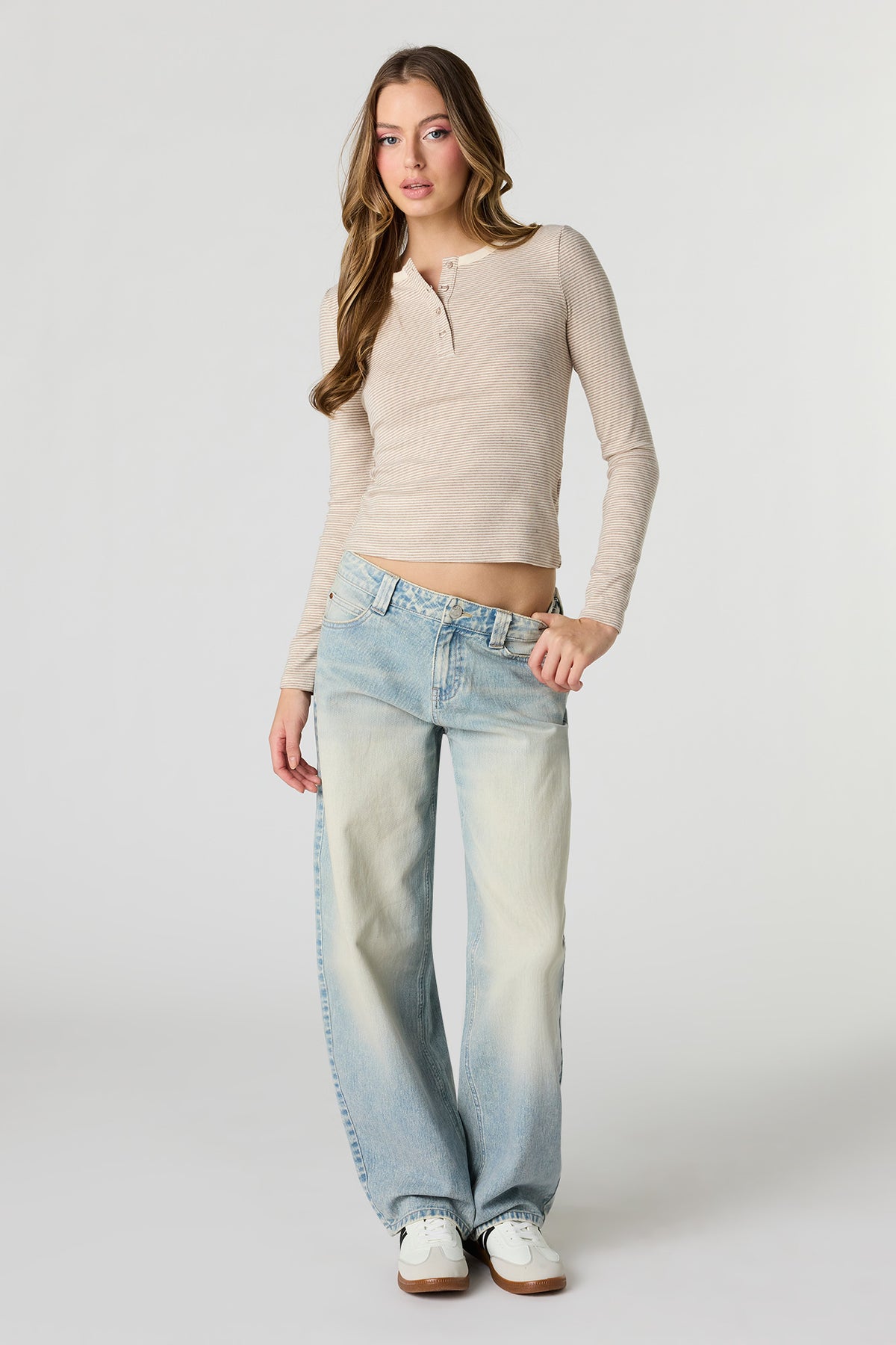 Low Rise Barrel Jean - Sky Blue