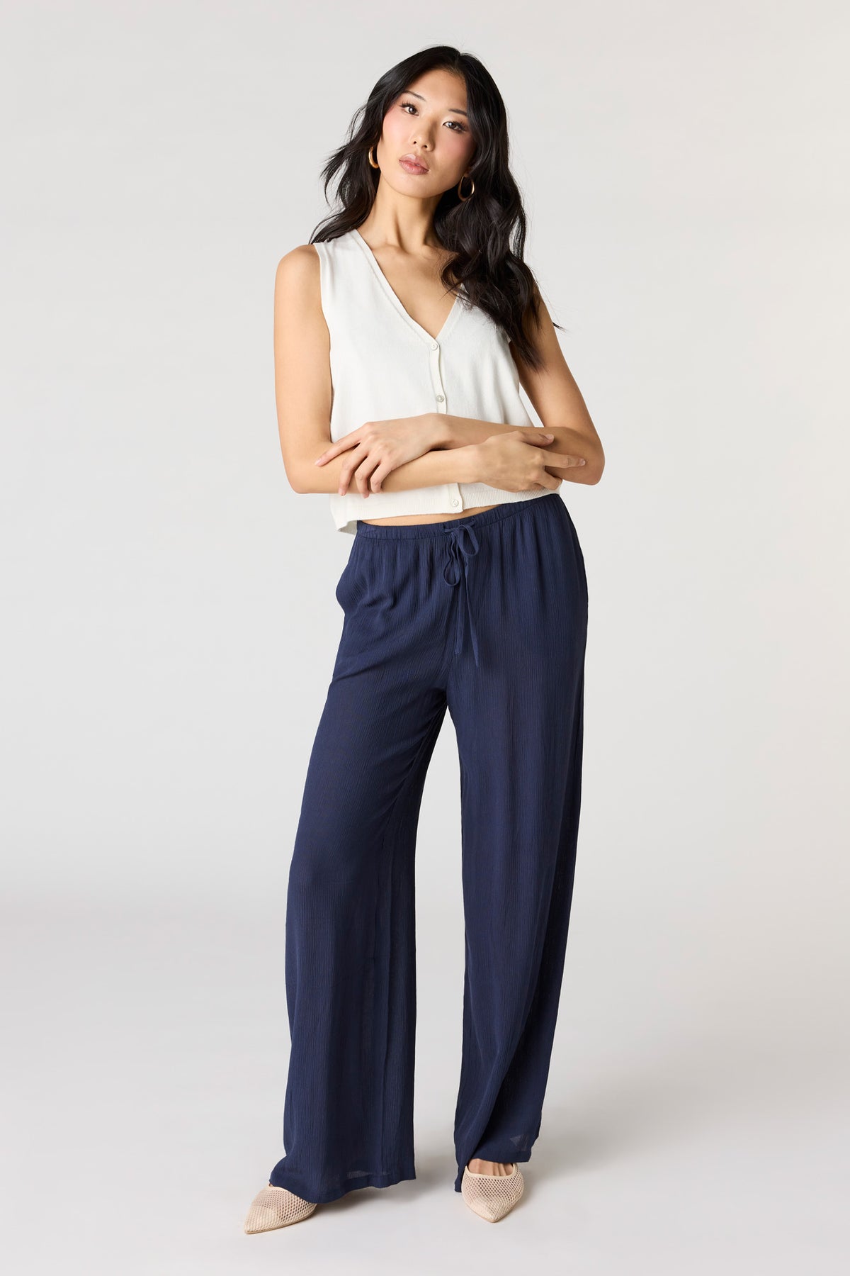 Pantalon fluide à jambe large