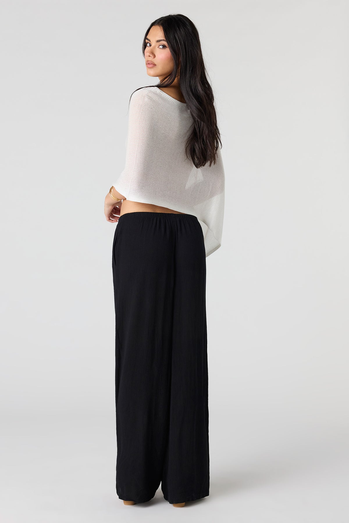 Vue alternative 3. Pantalon fluide à taille coulissante et jambe large