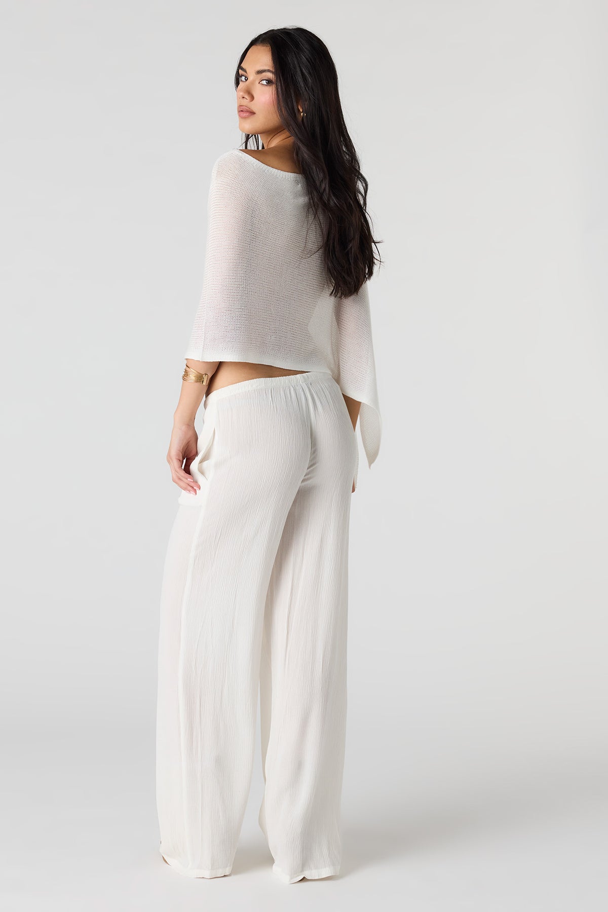 Vue alternative 3. Pantalon fluide à taille coulissante et jambe large