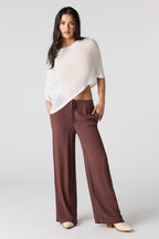 Pantalon fluide à taille coulissante et jambe large