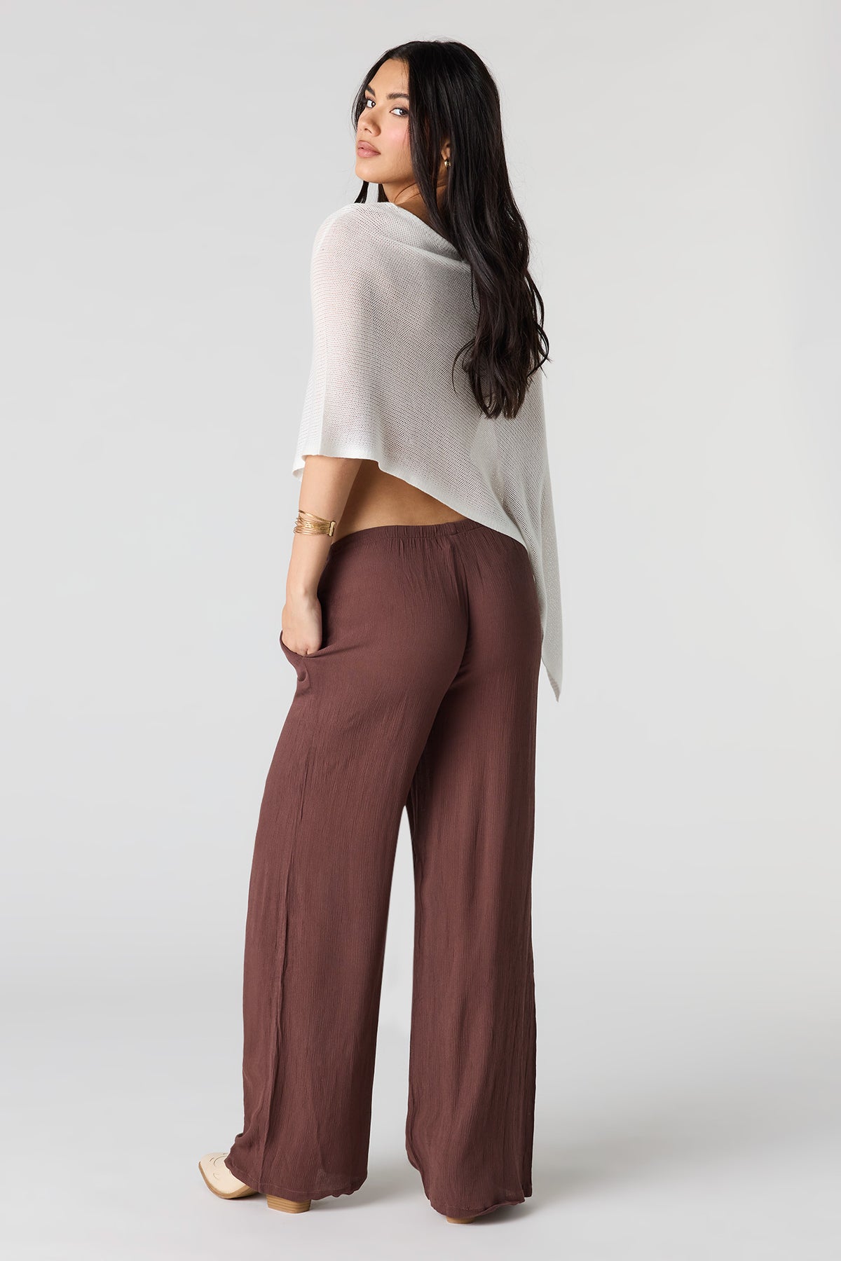 Vue alternative 3. Pantalon fluide à taille coulissante et jambe large