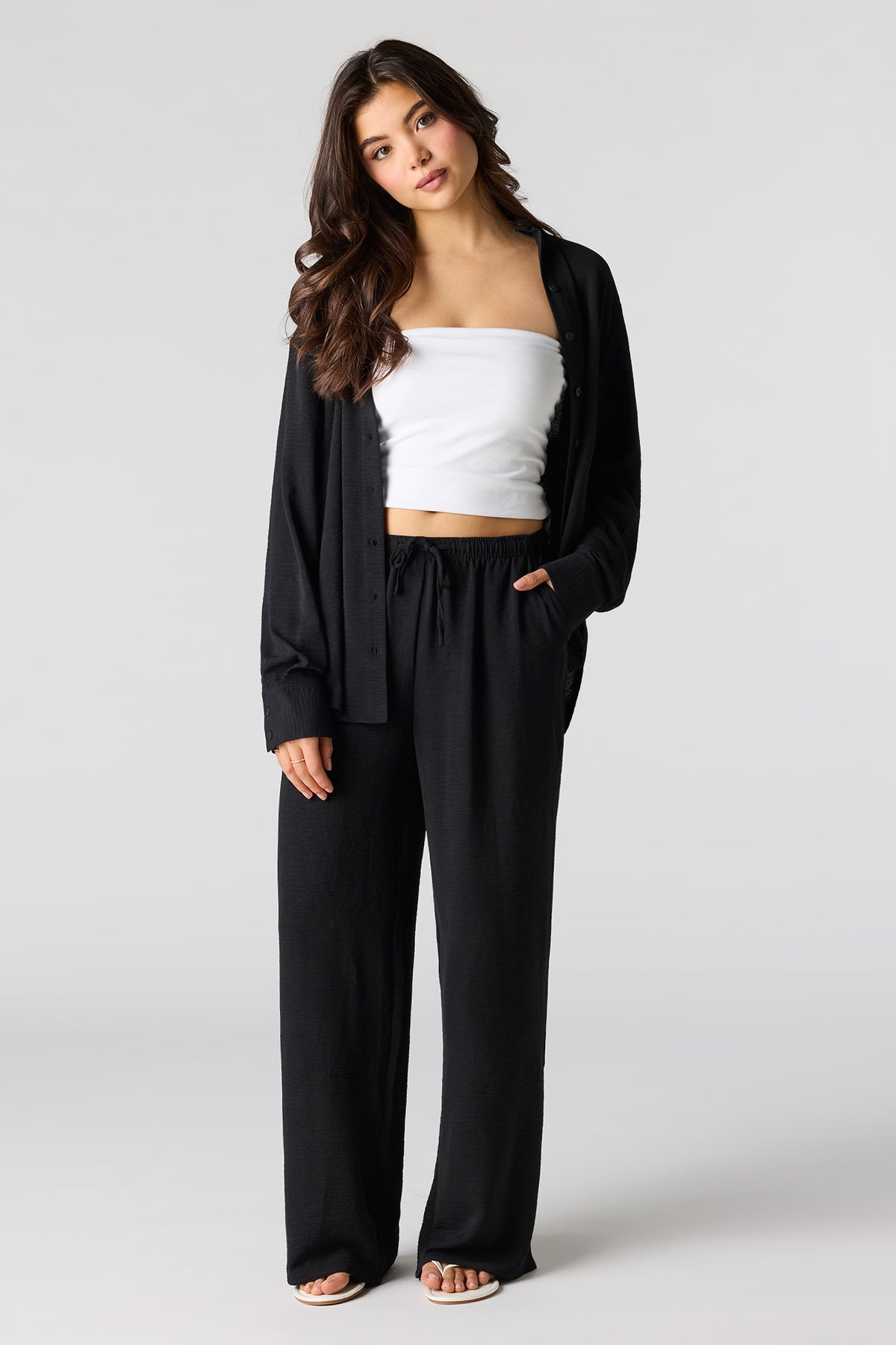 Pantalon fluide à jambe large