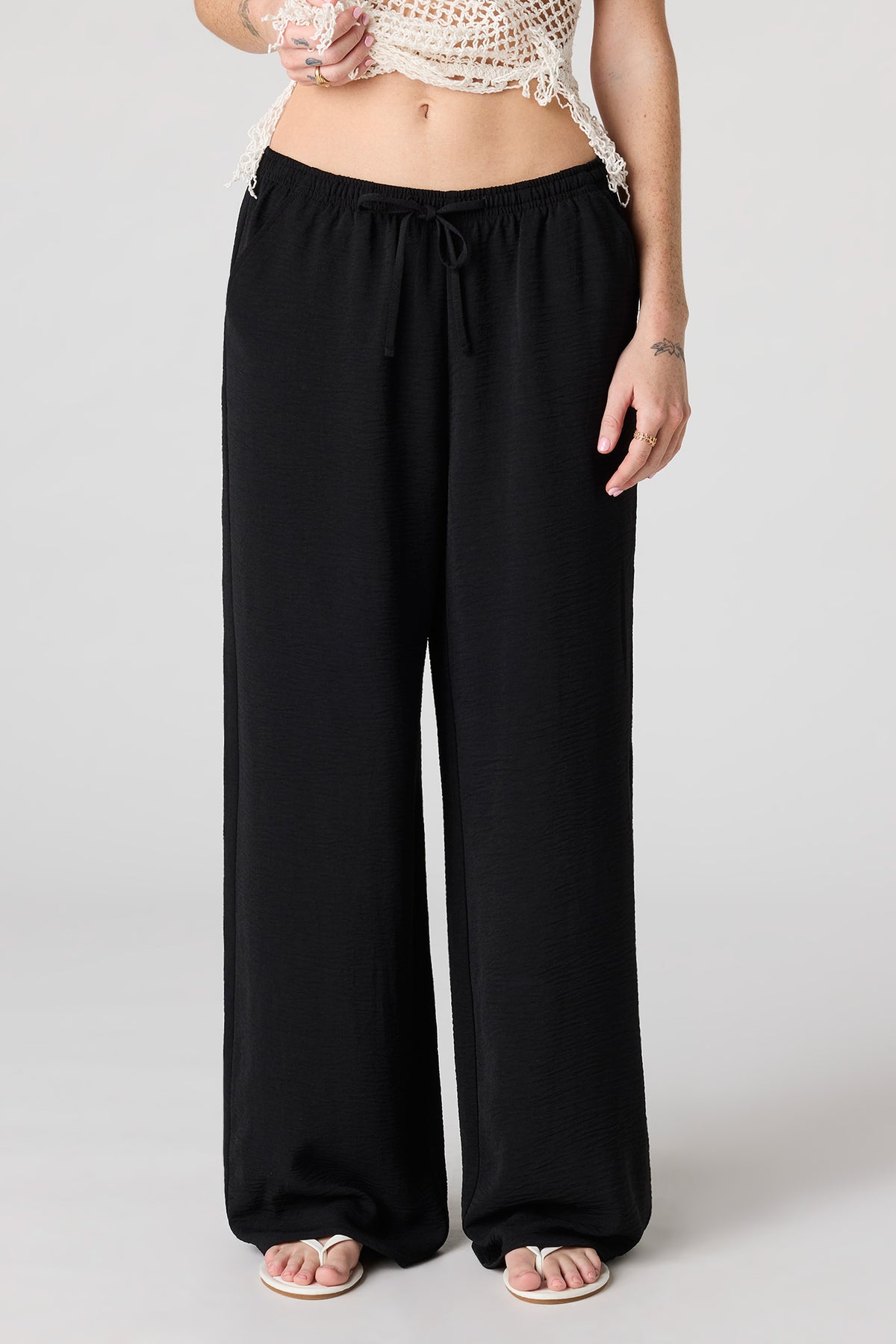 Alt View 2. Flowy Wide Leg Pant - Black