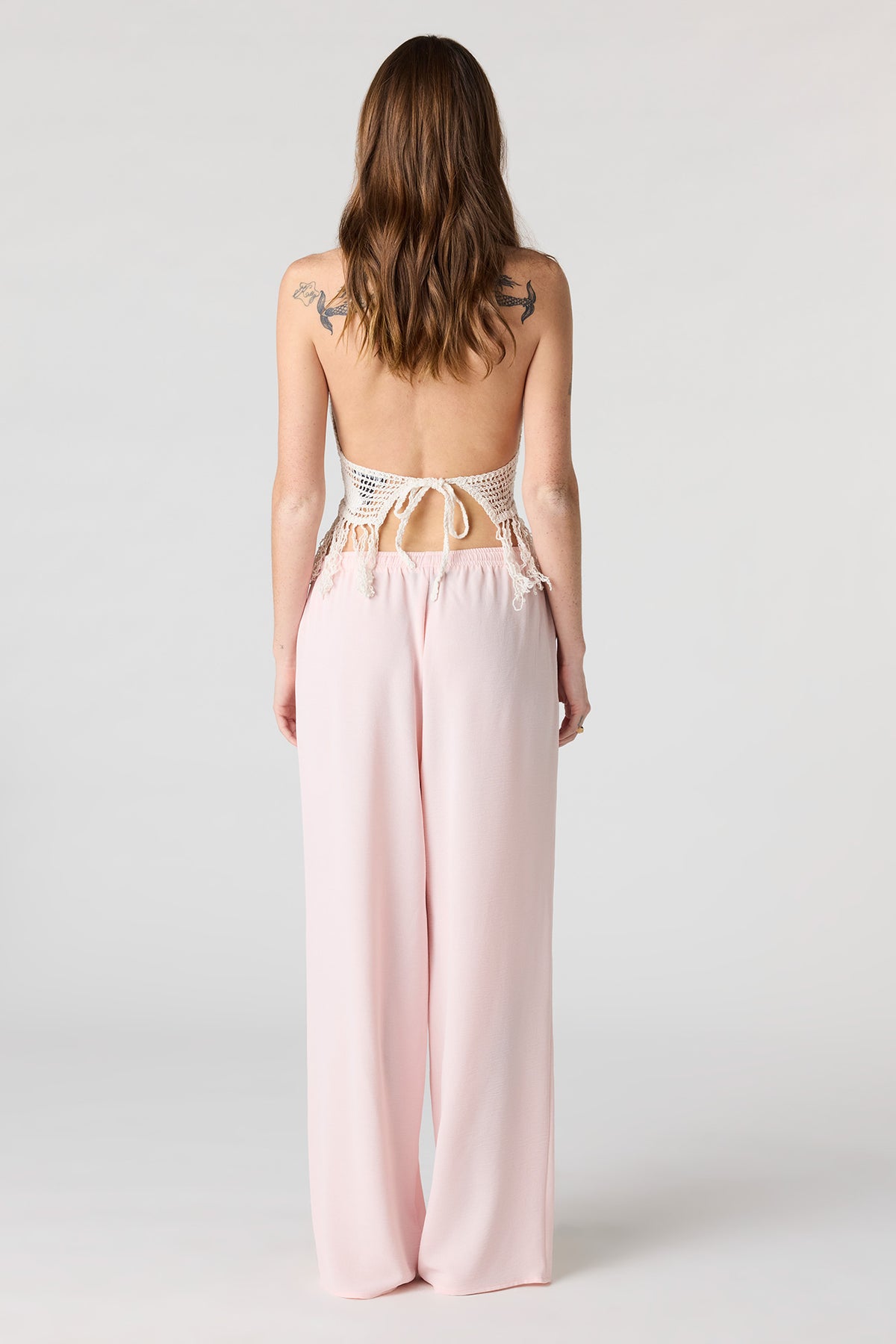 Alt View 3. Flowy Wide Leg Pant - Pink