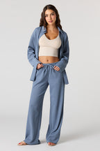 Textured Knit Wide Pant