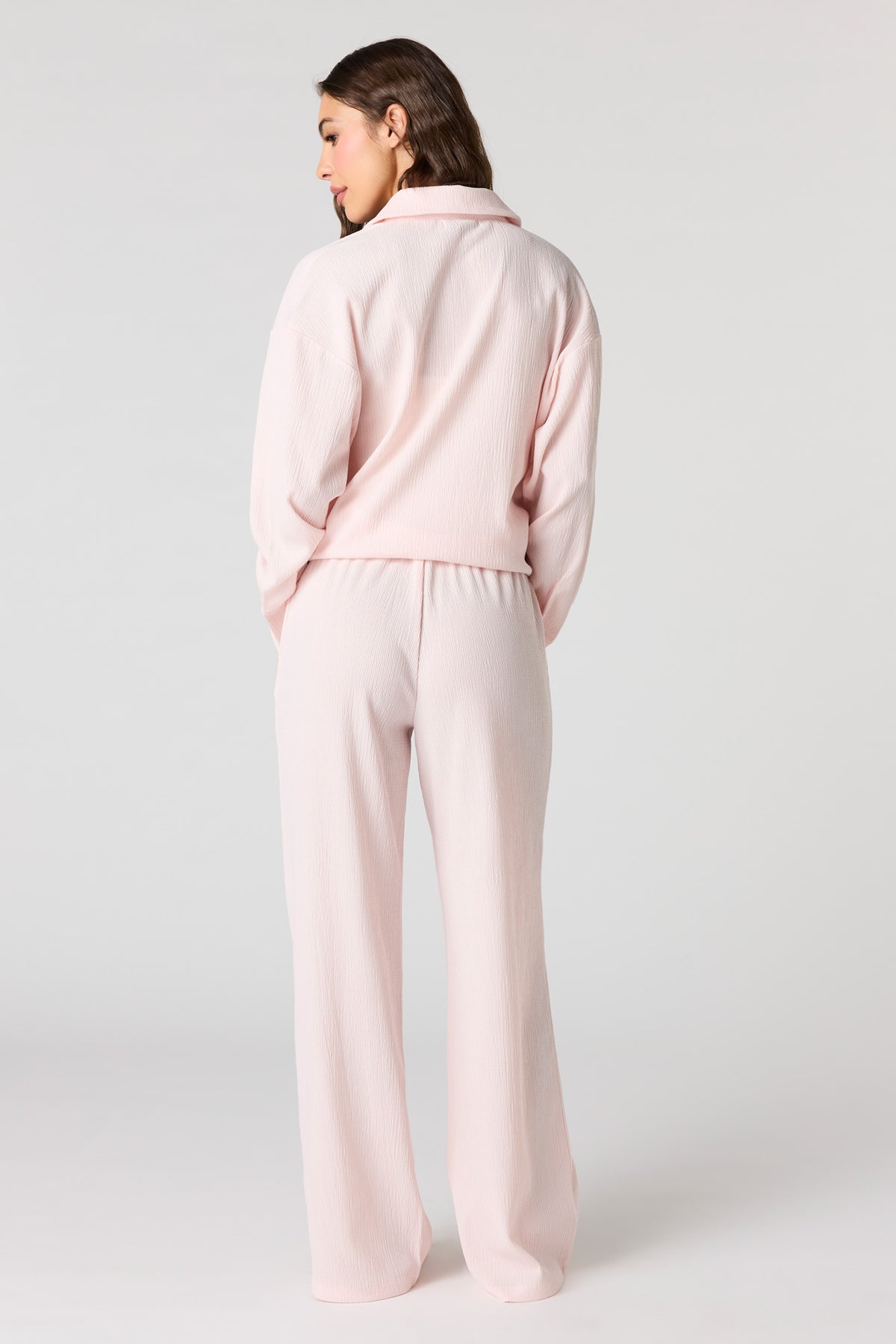 Alt View 3. Textured Knit Wide Pant - Light Pink
