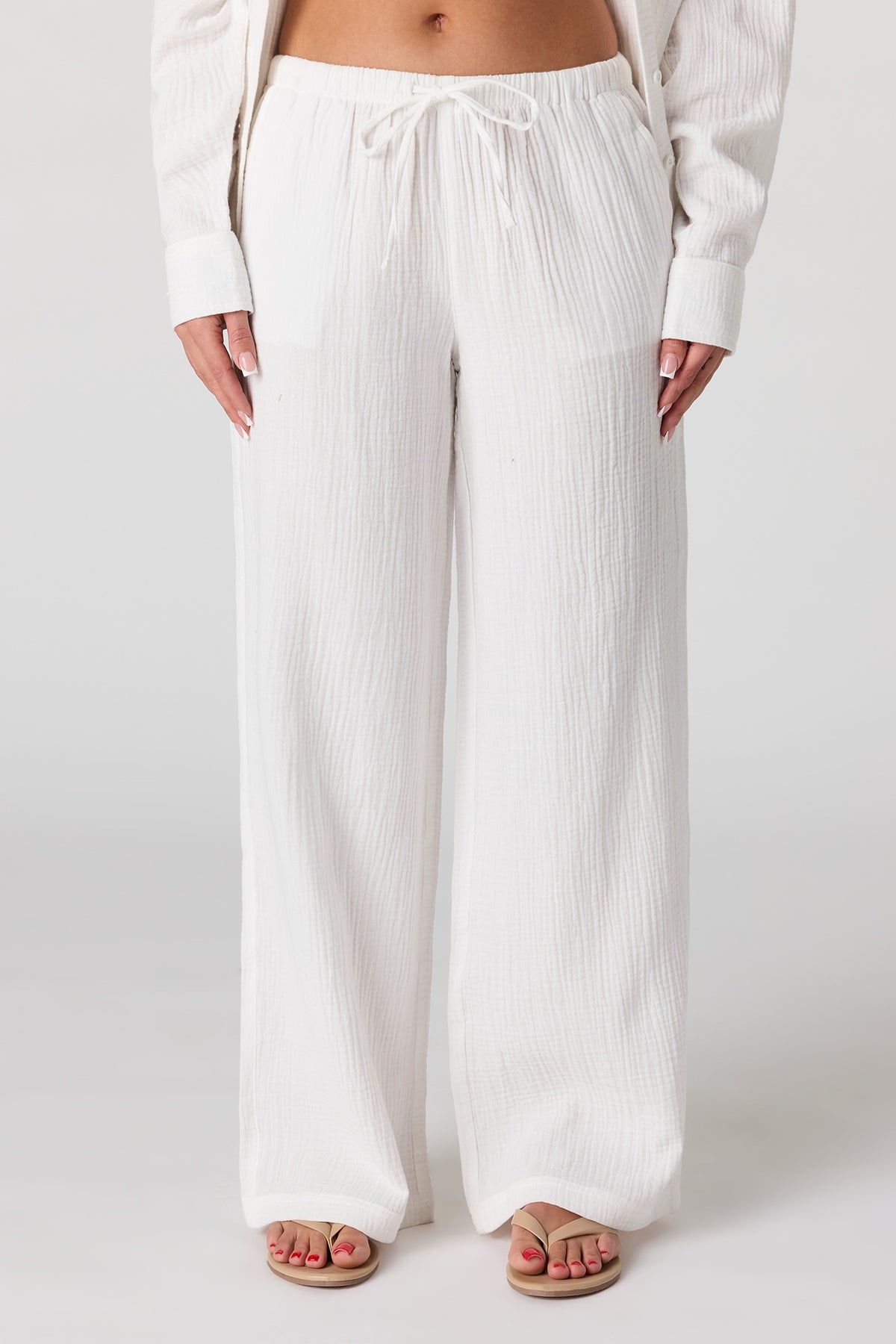Vue alternative 2. Pantalon fluide en gaze à jambe large