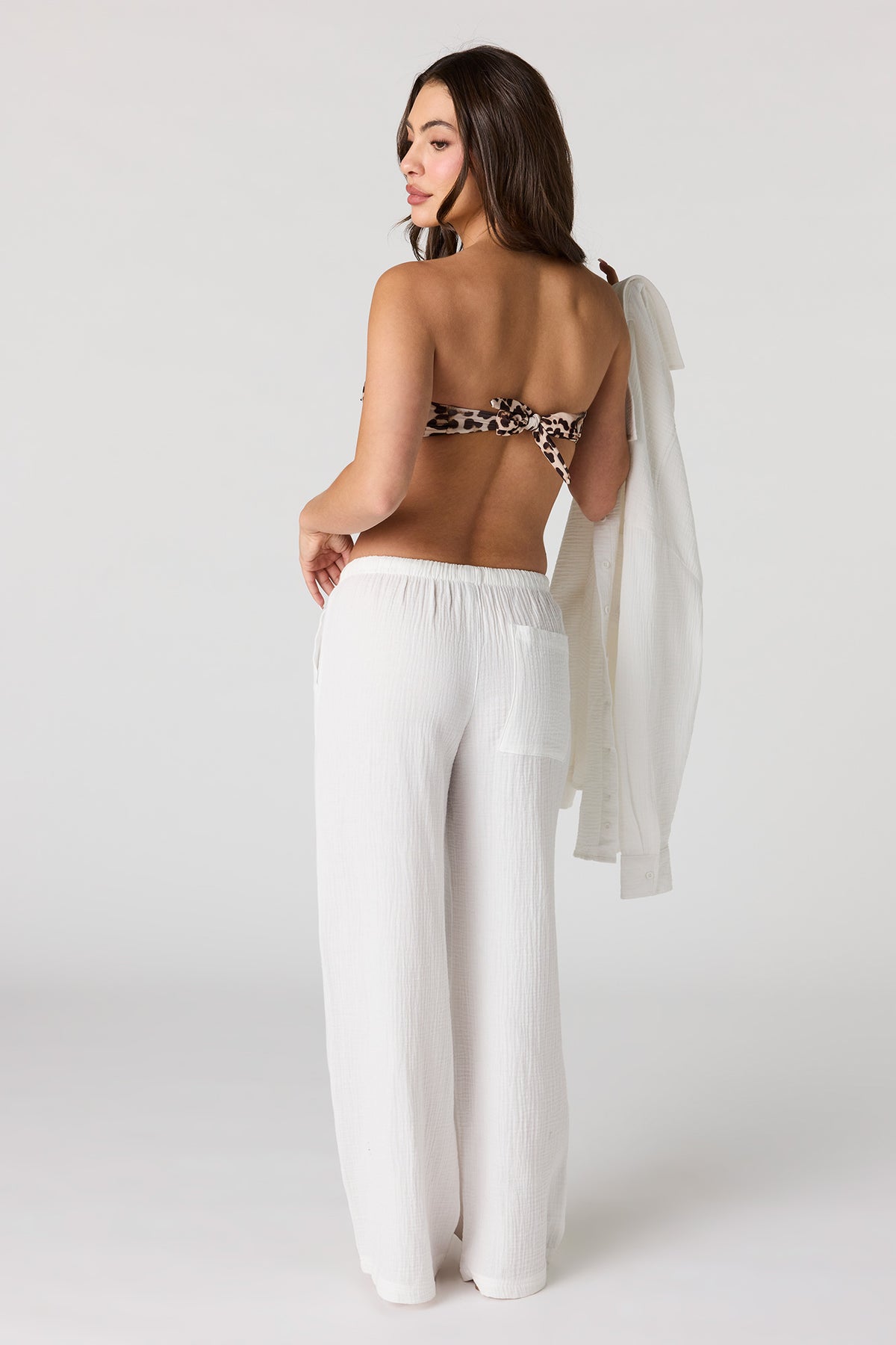 Vue alternative 3. Pantalon fluide en gaze à jambe large