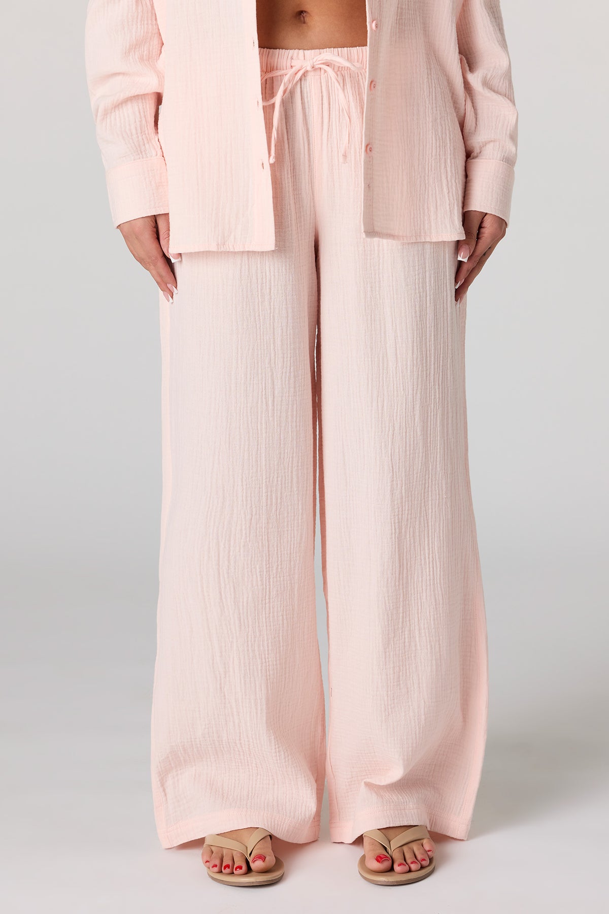 Vue alternative 2. Pantalon fluide en gaze à jambe large