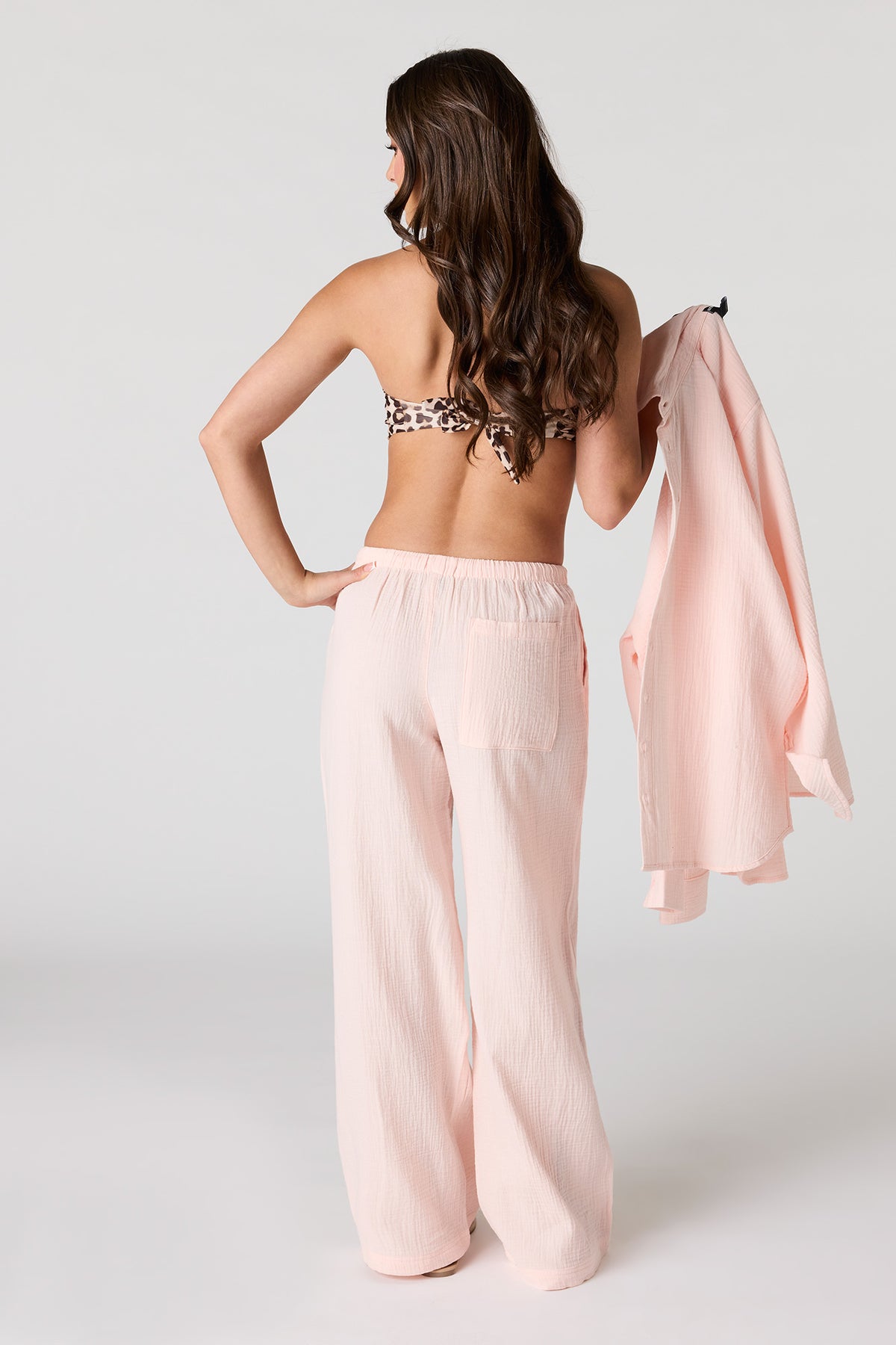 Vue alternative 3. Pantalon fluide en gaze à jambe large
