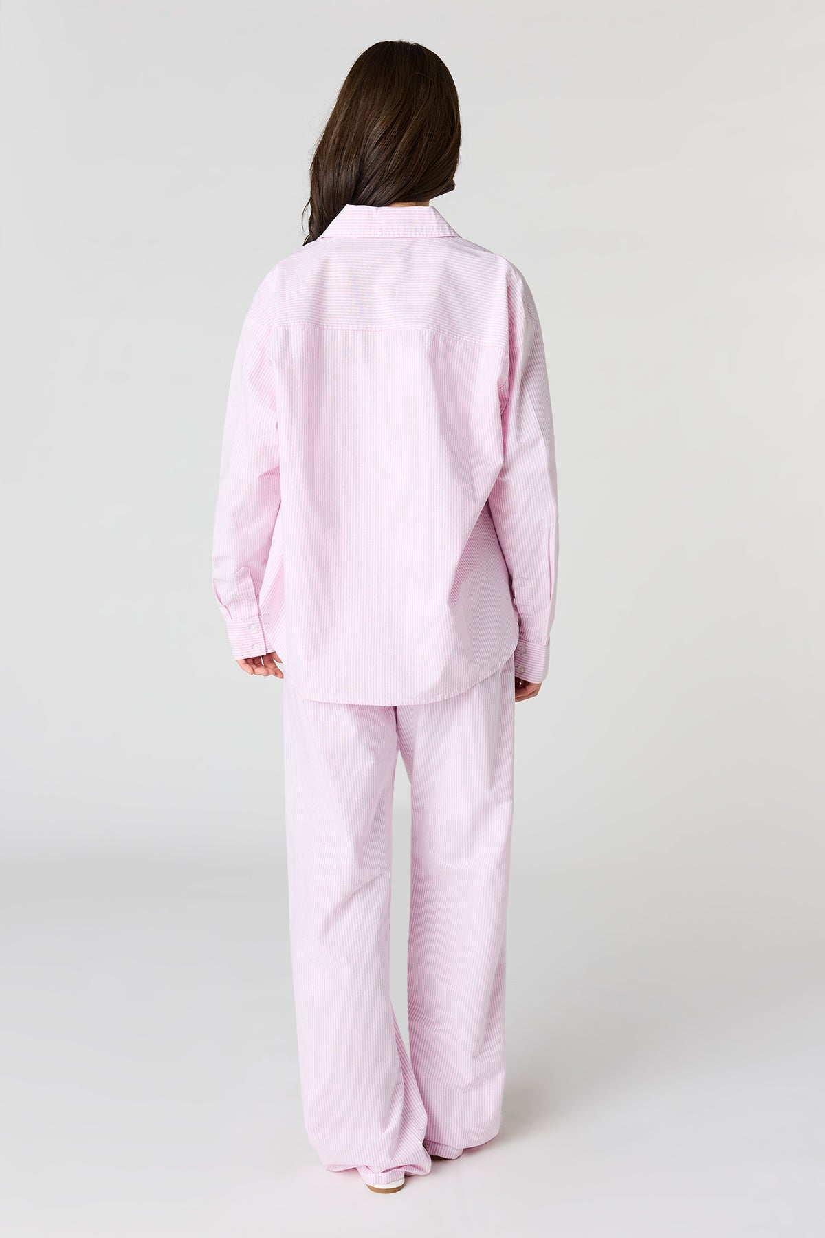 Alt View 3. Pinstriped Wide Leg Pant - Light Pink