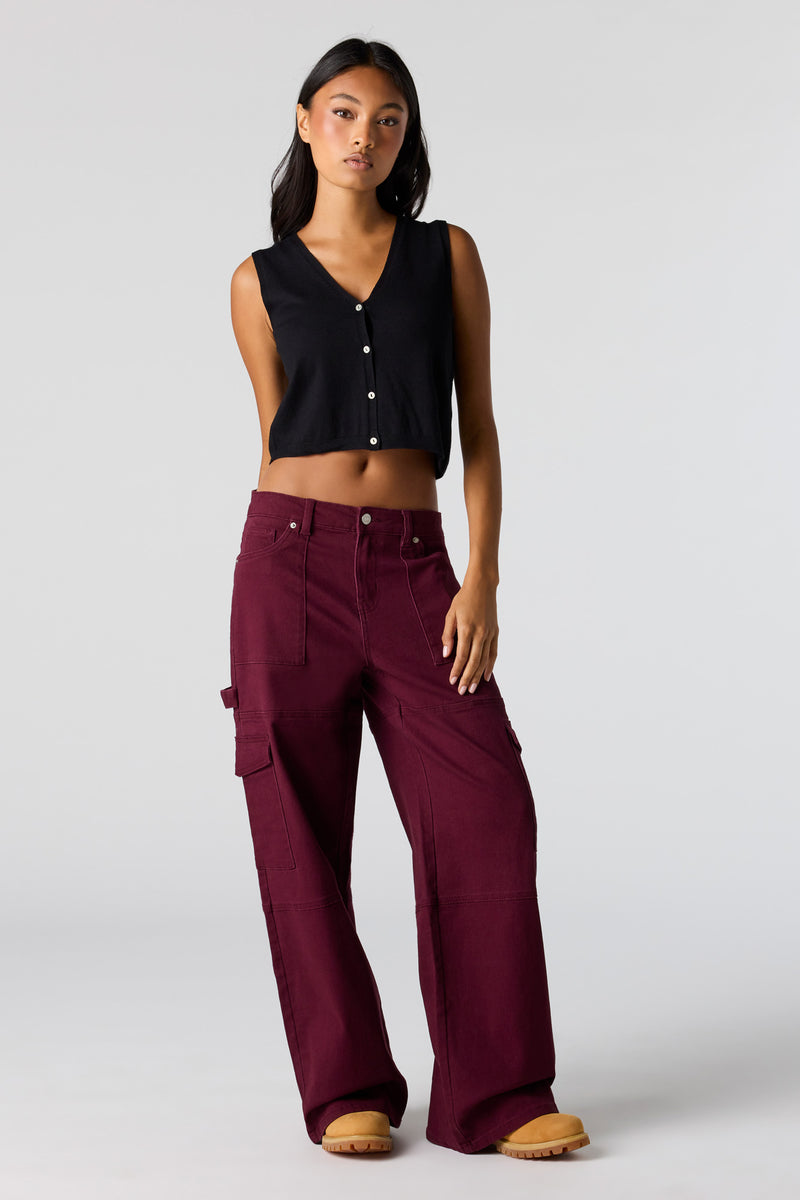 Low Rise Baggy Denim Cargo Pant