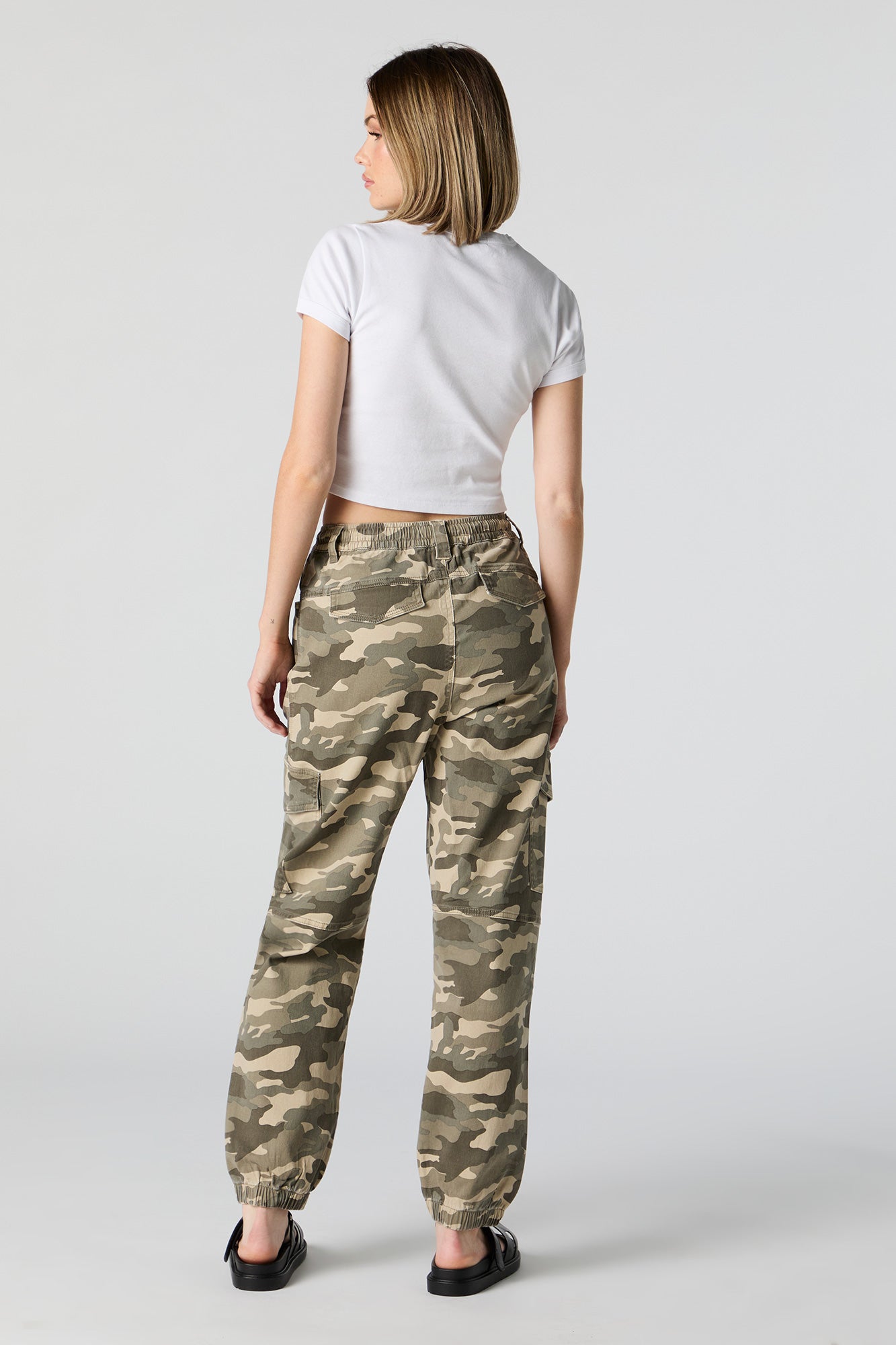 Camo Drawstring Cargo Jogger with Belt Loops