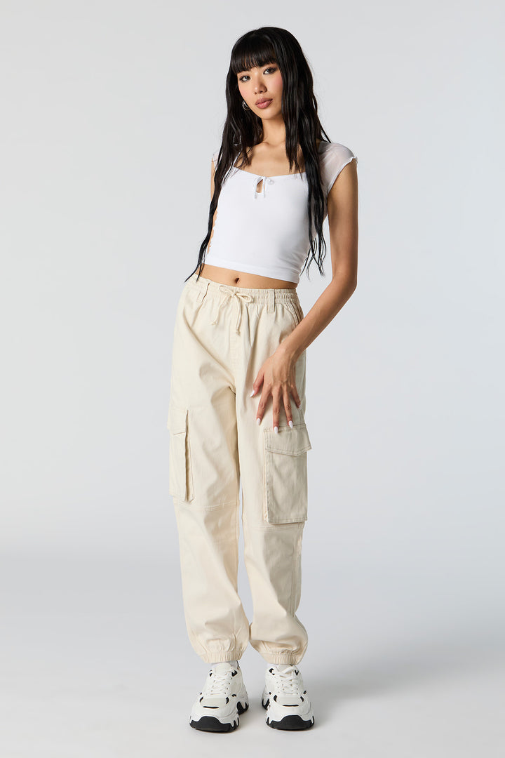Jogger cargo à taille coulissante
