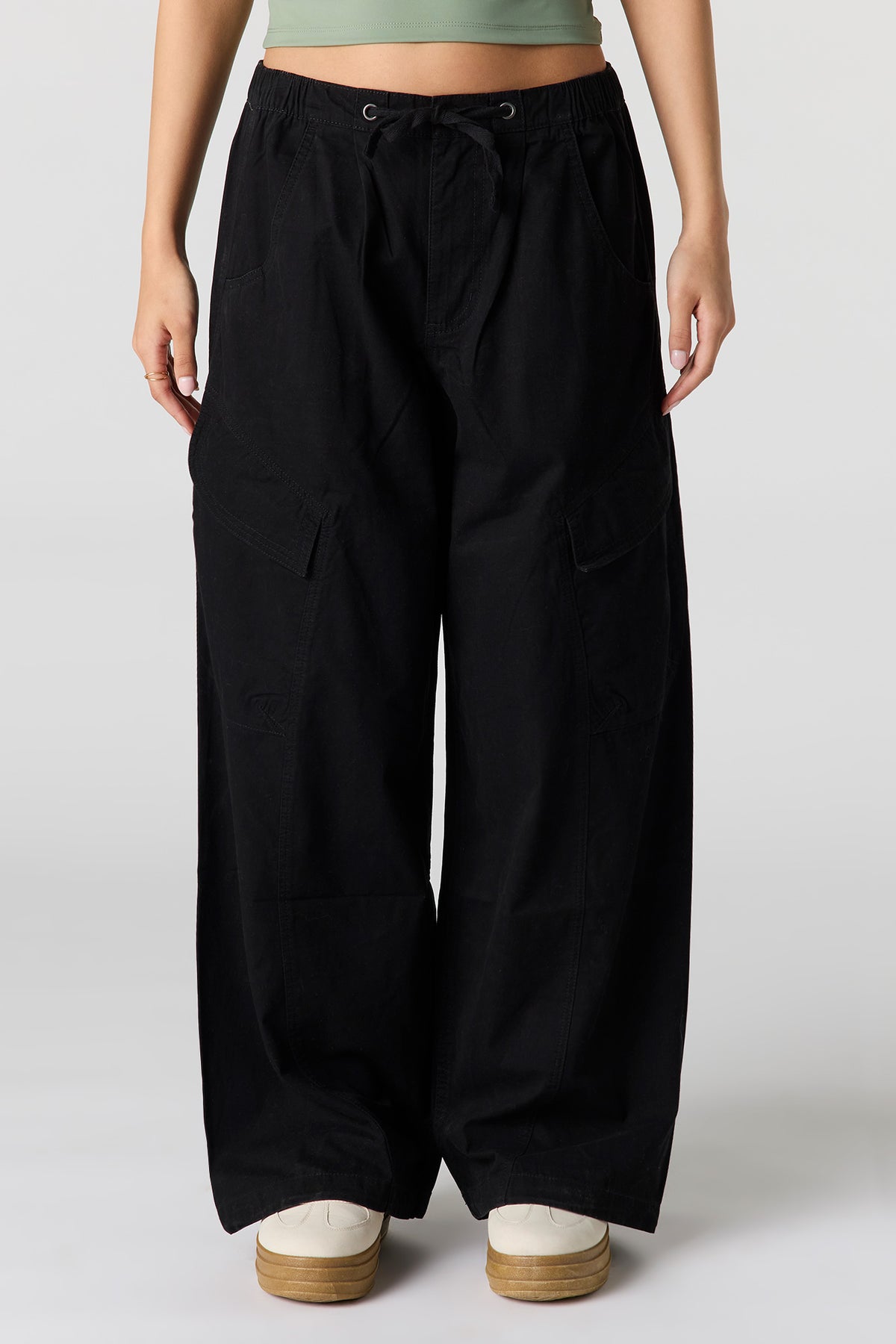 Alt View 2. Baggy Cargo Pant - Black