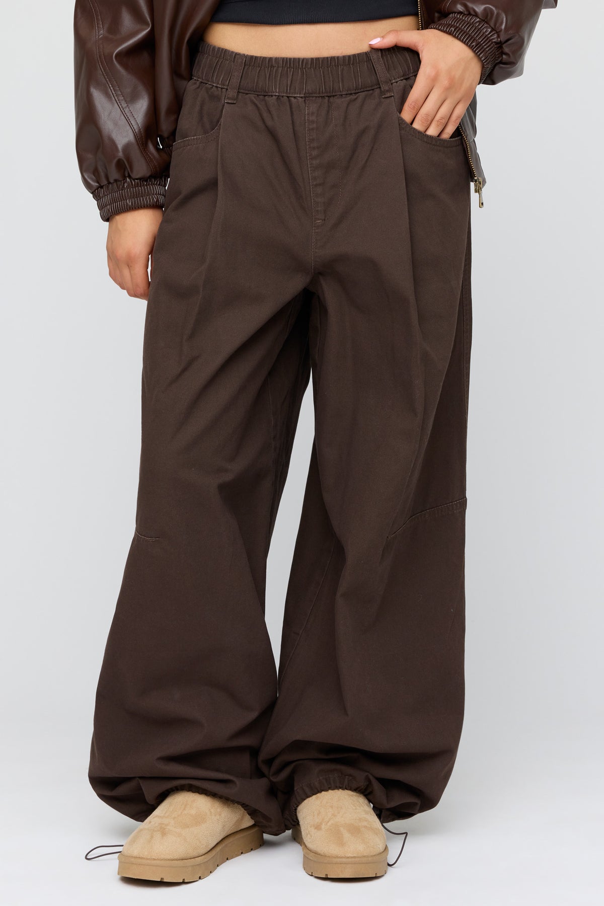 Alt View 2. Balloon Leg Pant - Brown