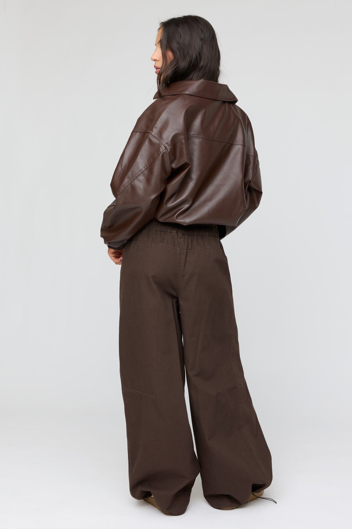 Alt View 3. Balloon Leg Pant - Brown