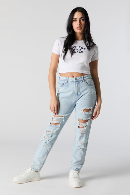 Floral Embroidered Flare Leg Jean – Urban Planet