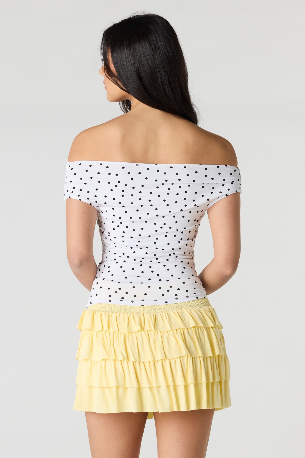 Alt View 2. Ruffle Tiered Mini Skort - Pale Yellow