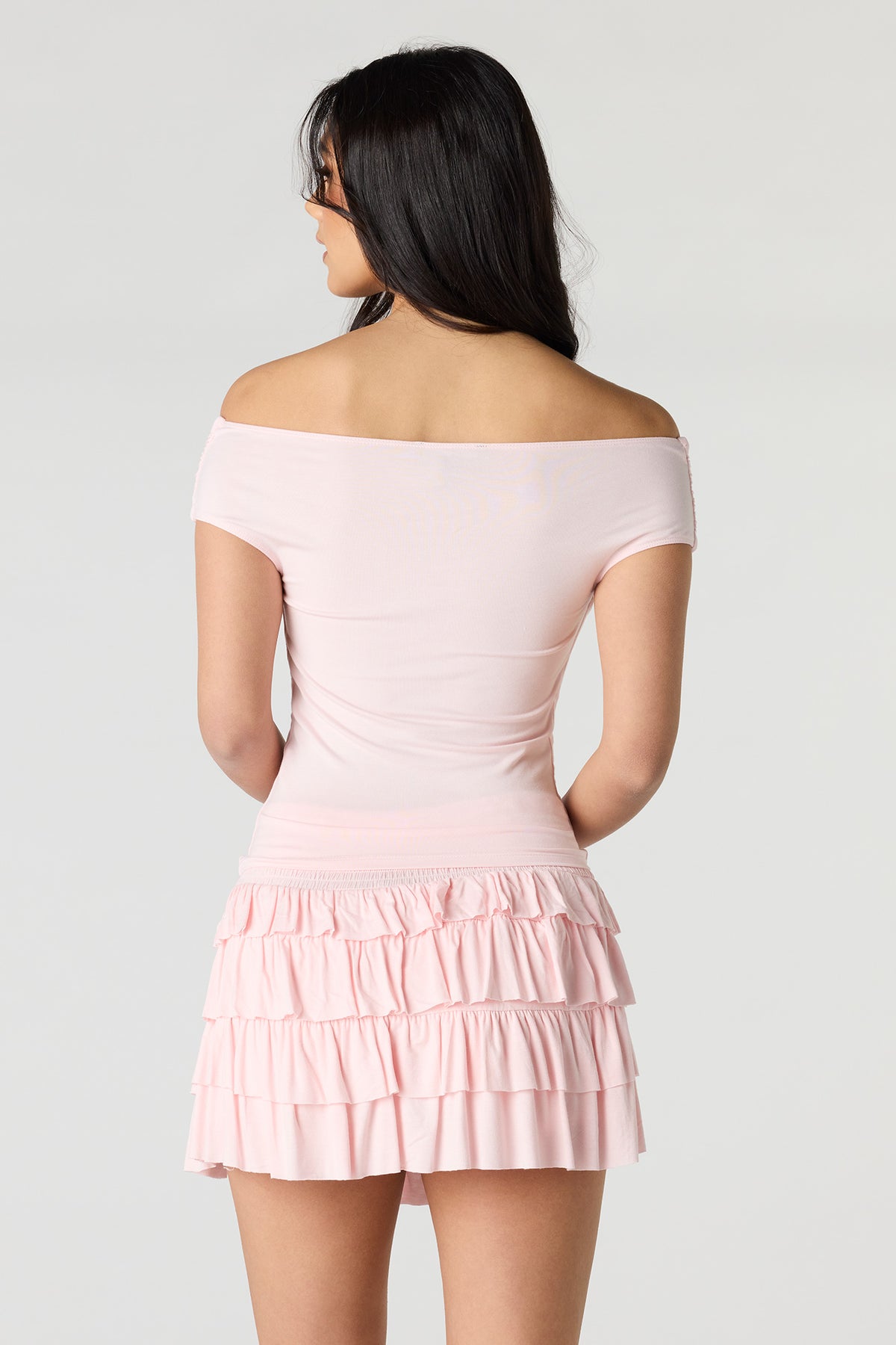 Alt View 2. Ruffle Tiered Mini Skort - Rose