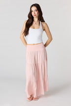 Smocked Tiered Maxi Skirt