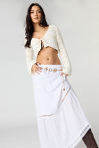 Crochet Trim Maxi Skirt