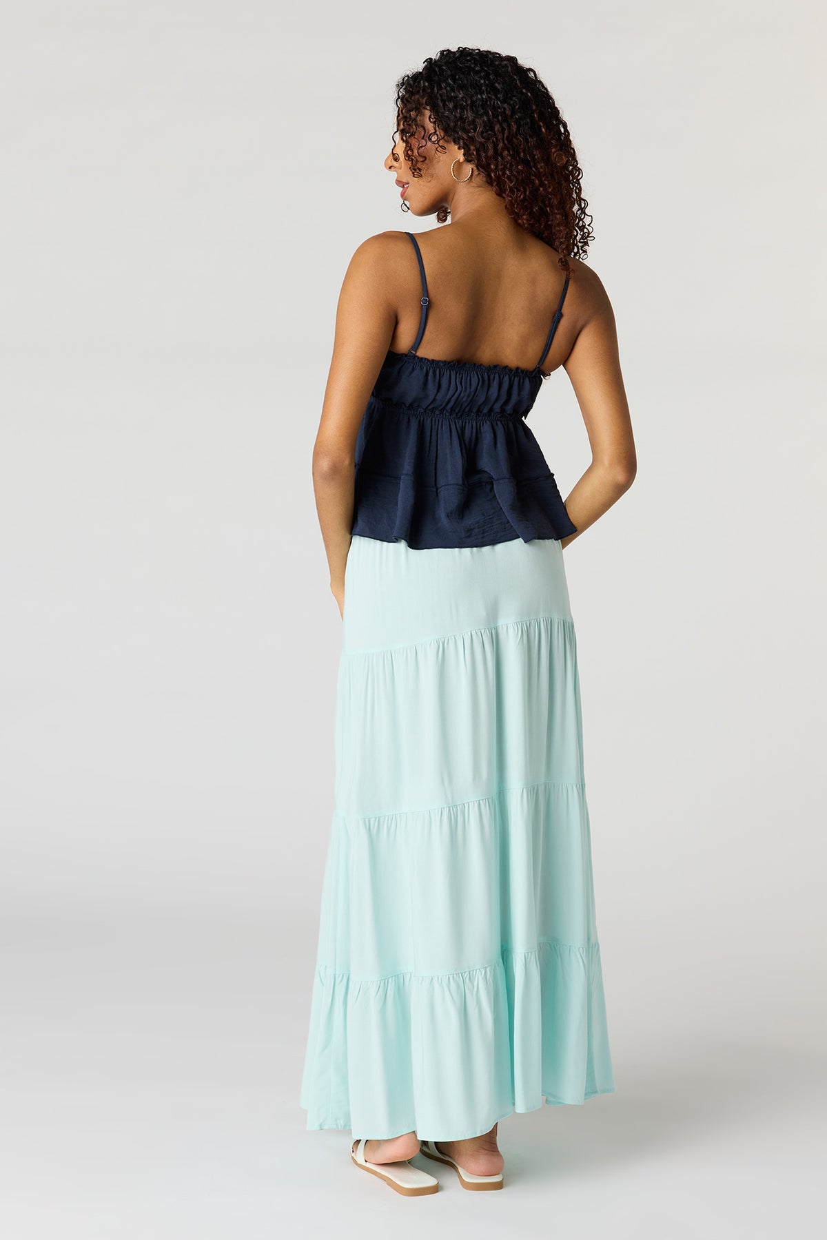 Alt View 3. Tiered Maxi Skirt - Light Blue